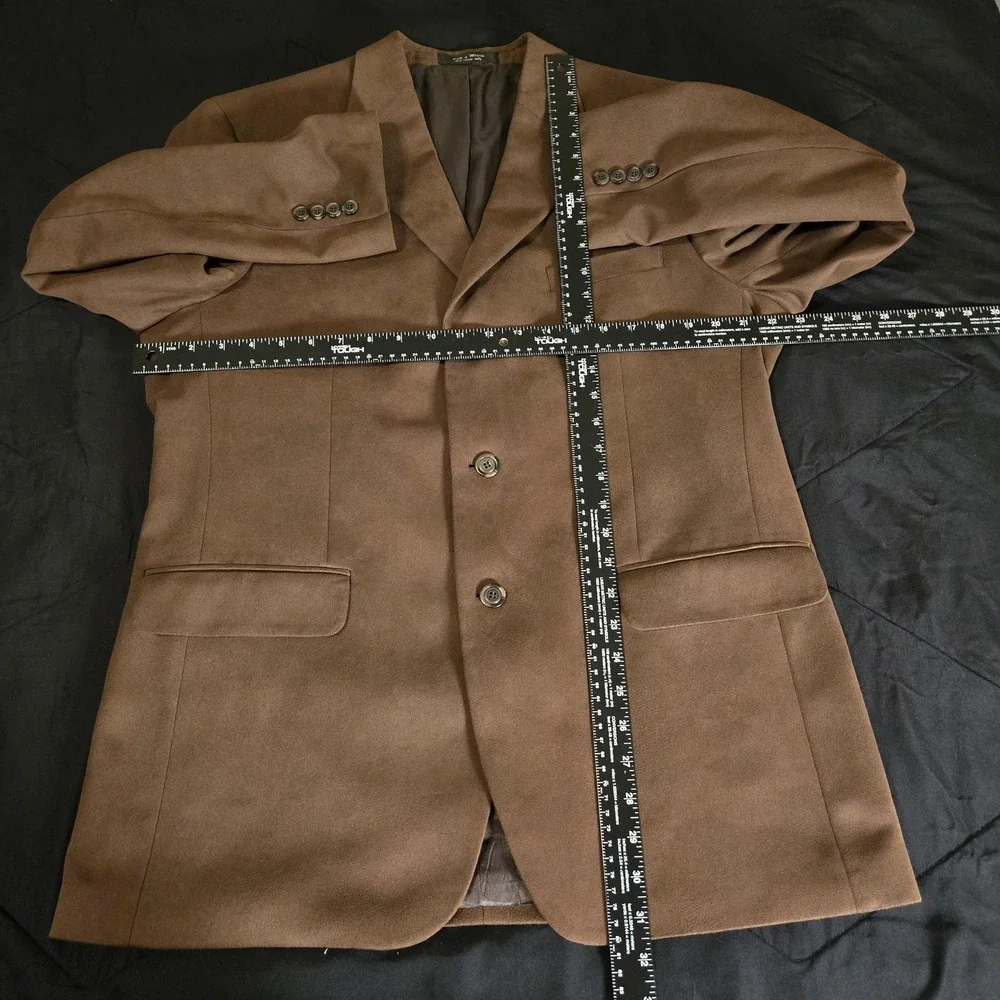 Andrew Fezza Sport Coat Mens 46 Chocolate‎ Brown Faux Suede Button Blazer Cowboy